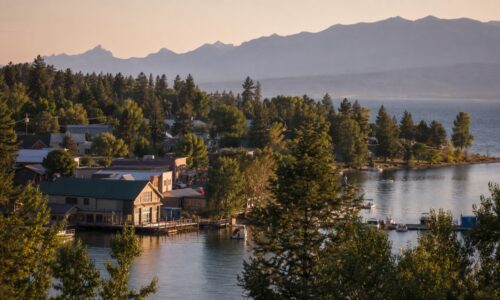 Bigfork, Montana village and waterfront